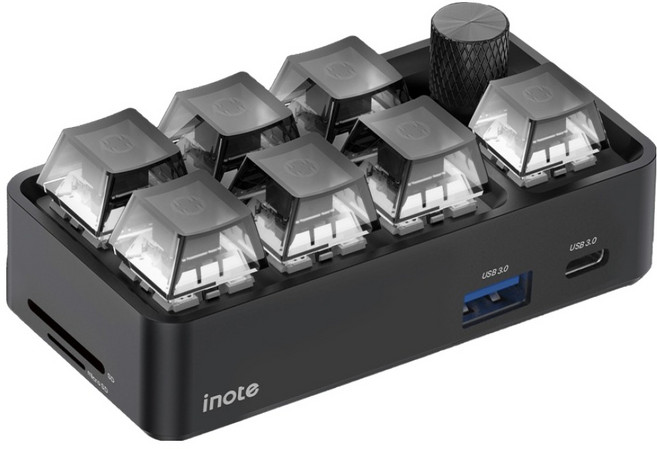 아이노트 C타입 커스텀 매크로 USB 멀티허브 CH75K, 블랙, 1개