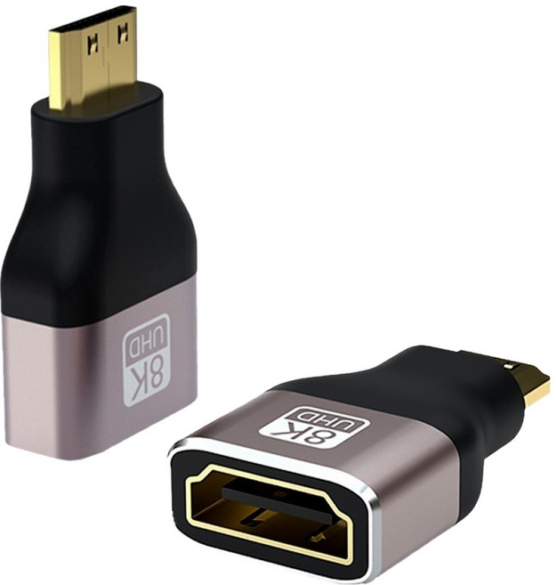 SPACE SHIELD Linkmate HDMI 8K UHD 延長 Mini HDMI-M 轉 HDMI-F 規格轉換轉接頭 2入組, 1套, 單一商品