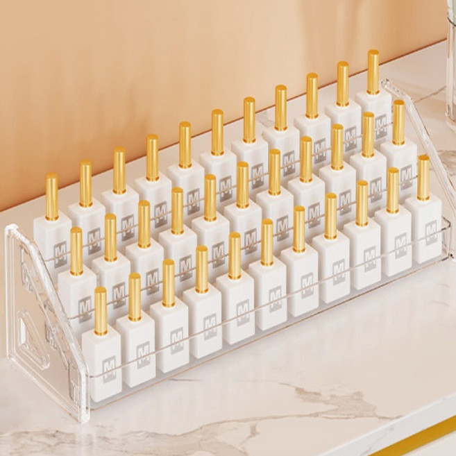 유인지화 아크릴 네일아트 젤네일 디스플레이 스탠드 진열대 3단, 투명, 1개