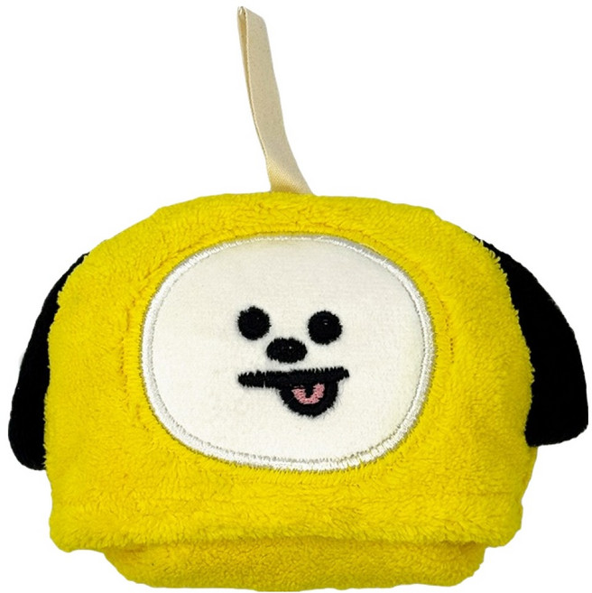 MARUSHIN 丸真 宇宙明星BT21 收納式擦手巾 CHIMMY, 黃色, 1個