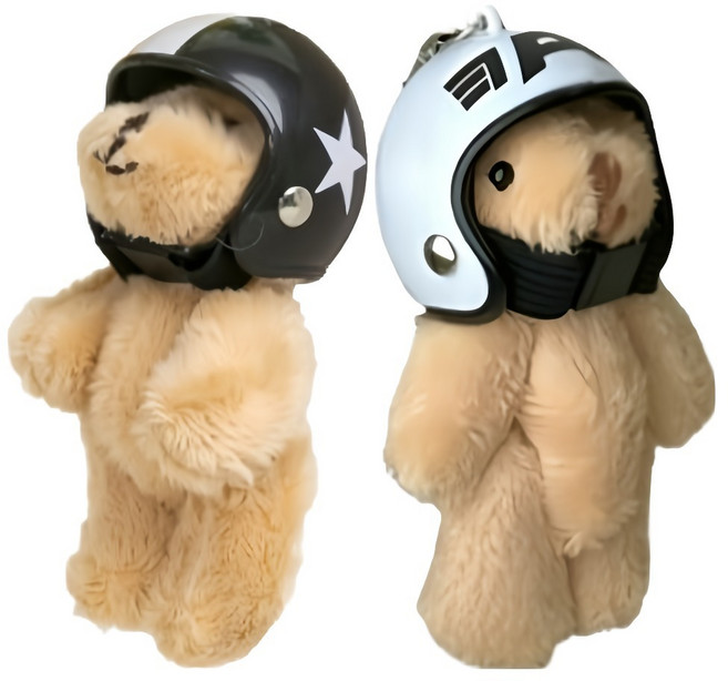 디어민 곰돌이 인형 키링 2종, 1세트, 블랙, 화이트, 17cm