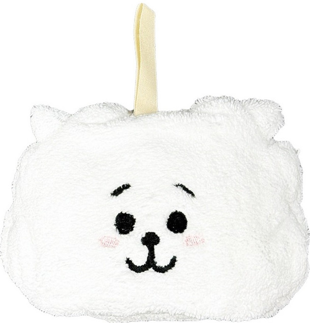 MARUSHIN 丸真 宇宙明星BT21 收納式擦手巾 RJ, 白色, 1個
