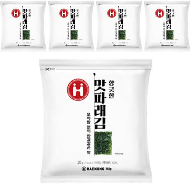 해농 향긋한 맛 파래김 10p, 5개, 20g