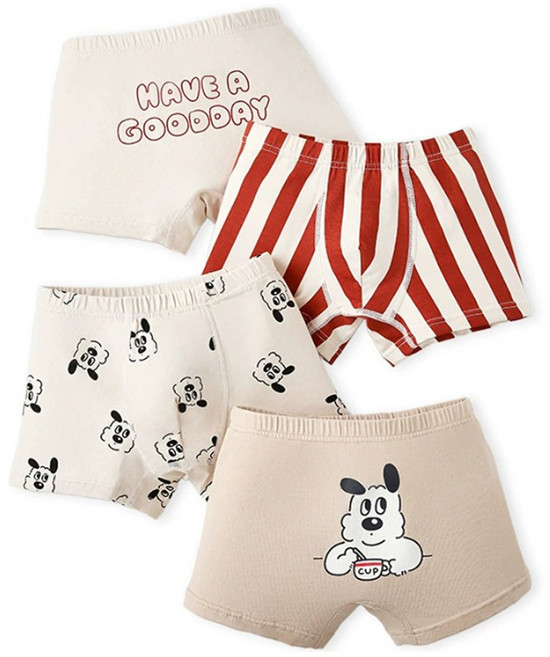 兒童用 Daonwear09 祝您有個美好的一天 四角內褲 4件組