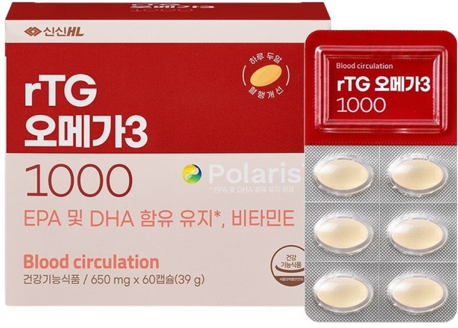 신신제약 rTG 오메가3 1000, 1개, 60정