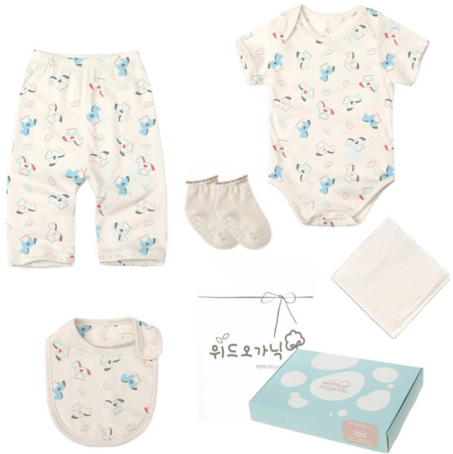 위드오가닉 신생아용 말띠해 여름 6종 출산선물세트