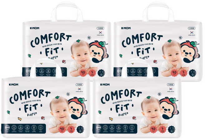 MOTHER-K COMFORT FIT 黏貼型雲柔鎖水紙尿布 4~8kg, 小碼 (S), 160個
