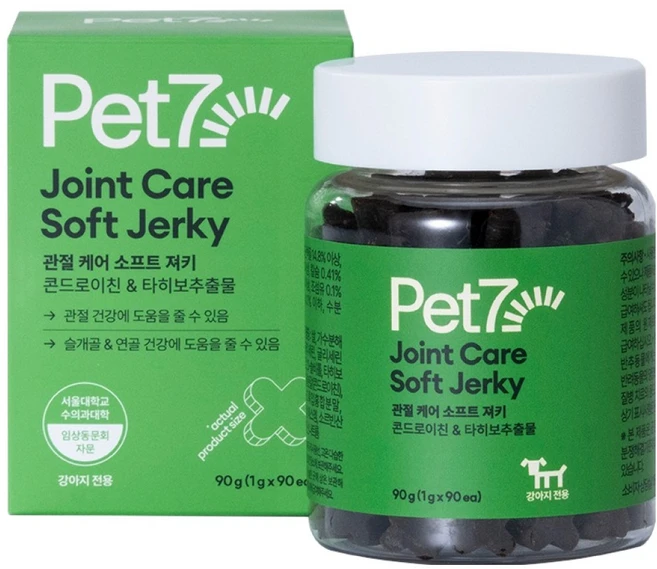 펫세븐 강아지 관절 케어 소프트 져키 90g, 1개, 뼈/관절강화, 90정 - 쿠팡
