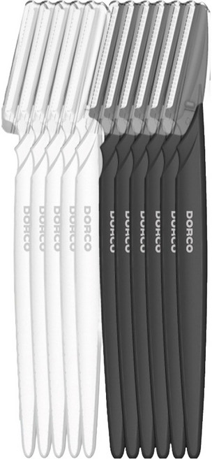 도루코 슬림 눈썹 면도기 11p 세트, 1세트, 블랙, 화이트