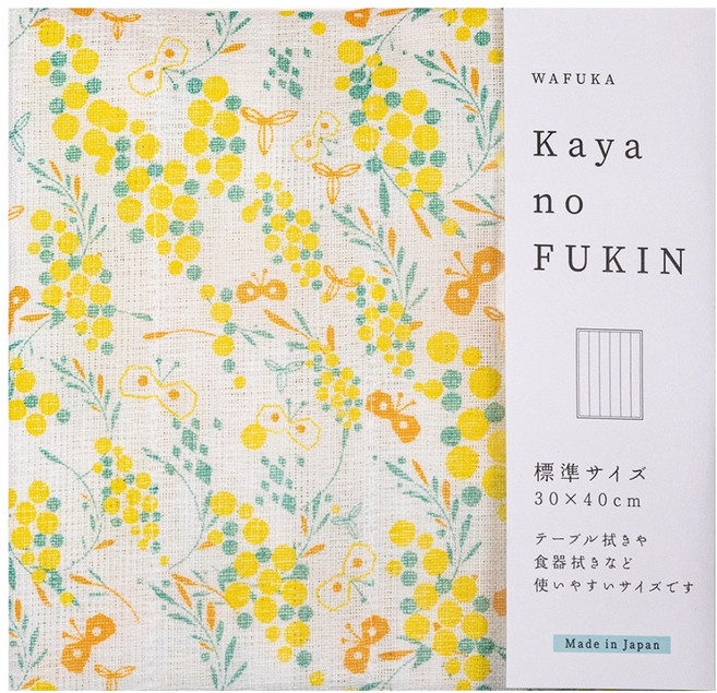 PRAIRIE DOG 奈良和布華5層紗蚊帳吸水家事布 40 x 30cm, 黃花含羞草, 1個