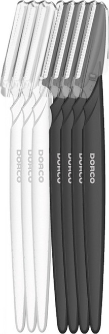 도루코 슬림 눈썹 면도기 7p 세트, 1세트, 블랙, 화이트