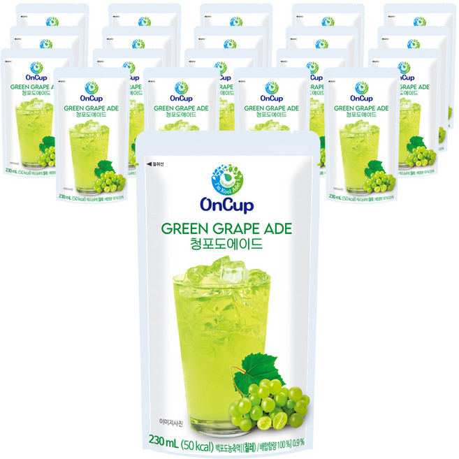 온컵 청포도 에이드, 20개, 230ml