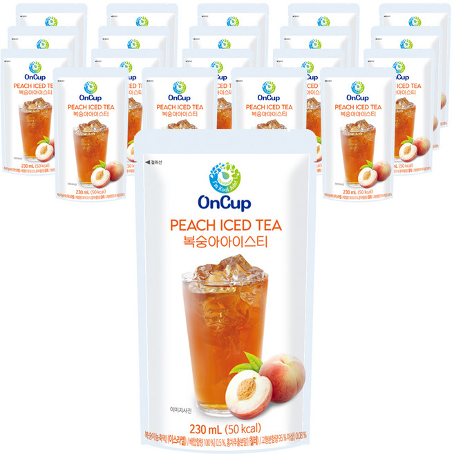 온컵 복숭아 아이스티, 20개, 230ml