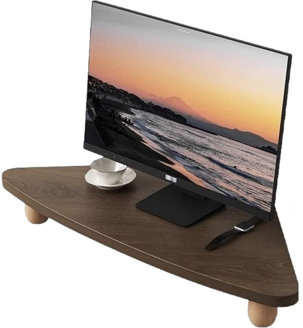 우아주 코너형 모니터 받침대 6.5cm, 월넛