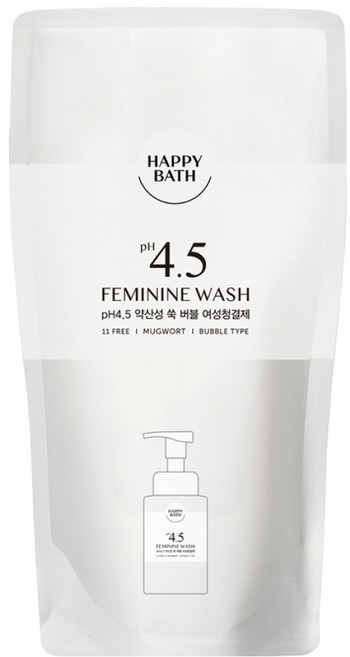 해피바스 pH4.5약산성 쑥 버블 여성청결제 리필, 1개, 300ml