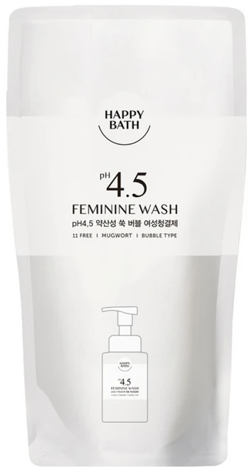 해피바스 pH4.5약산성 쑥 버블 여성청결제 리필, 1개, 300ml - 쿠팡