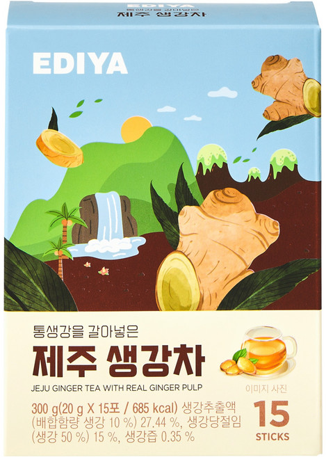 이디야 통생강을 갈아넣은 제주 생강차, 20g, 1개, 15개입