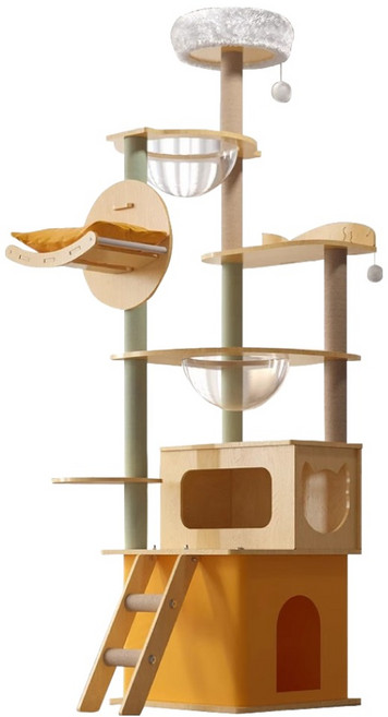 SKYLIFE 貓跳台 ZM04, 木紋色, 1個