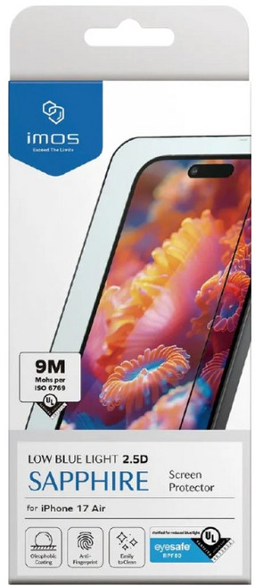 imos 2.5D亮面 RPF80低藍光藍寶石玻璃貼, 1個