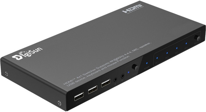 DigiSun 得揚 4埠 4K HDMI 2.0 KVM 電腦控制切換器, 1個, KV804