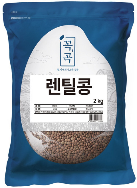 두보식품 꼭곡 렌틸콩, 2kg, 1개