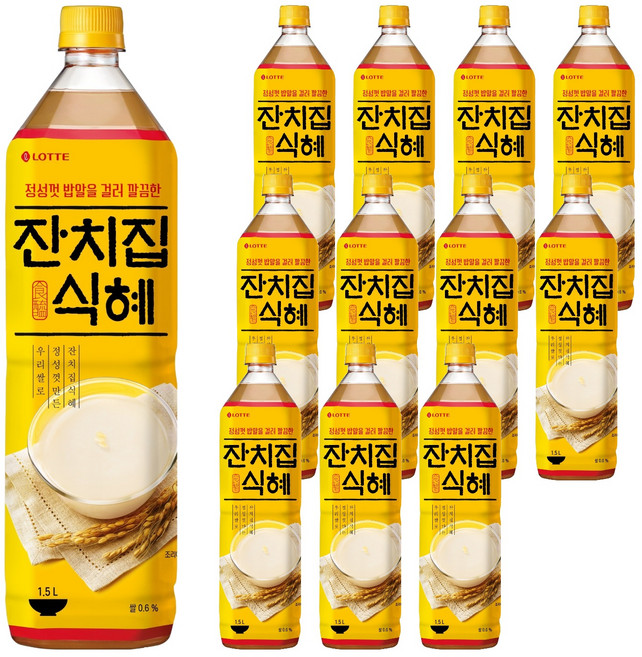 롯데칠성음료 잔치집 식혜, 1.5L, 12개