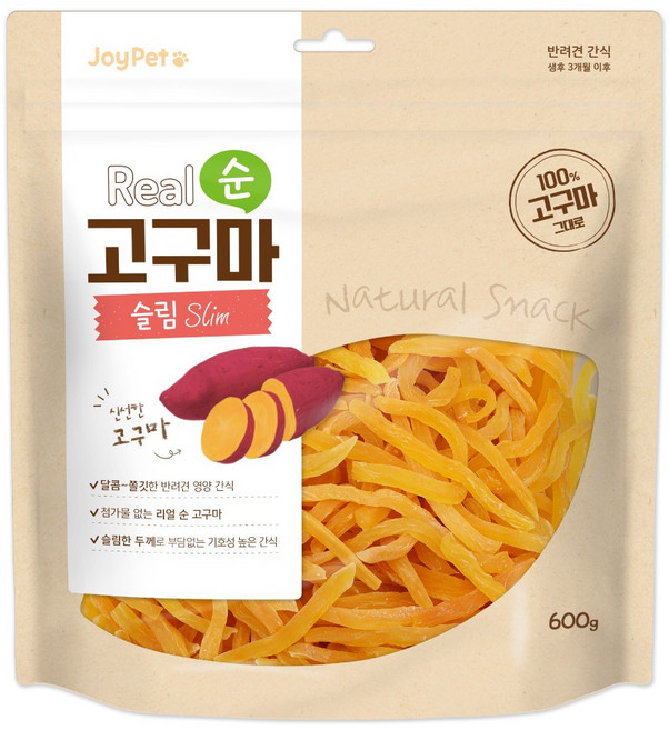 조이펫 강아지 리얼 순 슬림 간식, 600g, 1개, 고구마