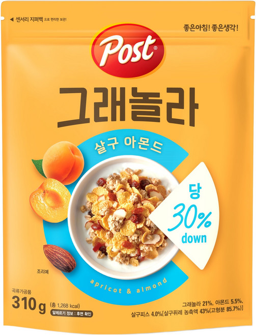 포스트 그래놀라 살구 아몬드, 310g, 1개