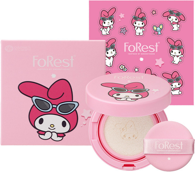 포레스트 마이멜로디 에디션 파데프리 톤업 선쿠션 SPF 50+ PA++++, 1개, 13g