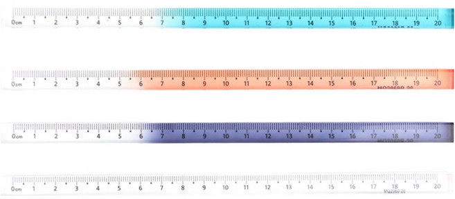 투데이리빙 사각 아크릴 스틱자 20cm 4종 세트 CD_OST_AL102Q, 혼합색상, 1세트