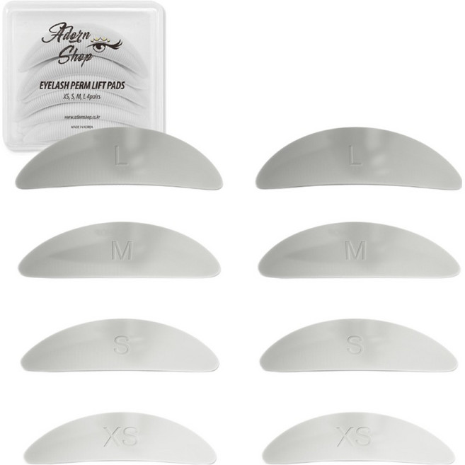 아던샵 셀프 속눈썹 펌 밀착 롯드 4종 x 2p 세트, 1세트, 그레이