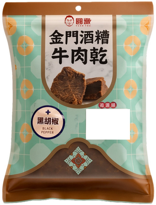 圓頭 金門酒糟牛肉乾 黑胡椒, 120g, 1個