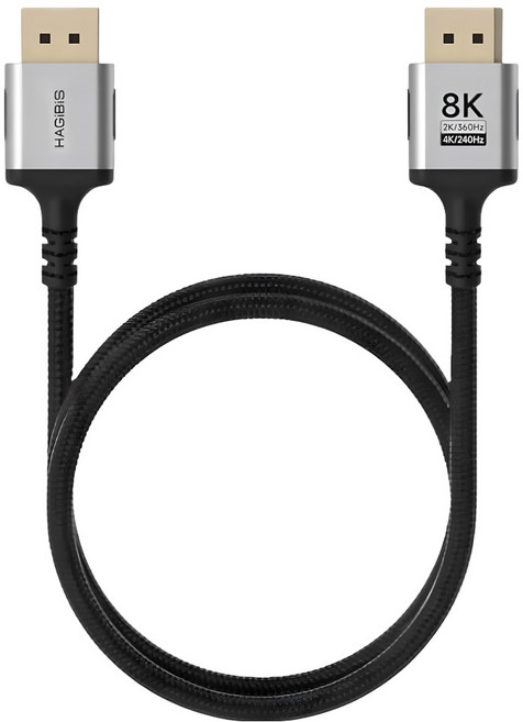 HAGiBiS 海備思 DP 轉 HDMI 1.4版 8K 60Hz 高刷新率電競影音傳輸線 2m, 1個