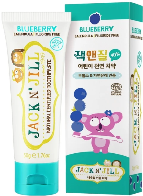 JACKnJILL 내츄럴 어린이치약 블루베리, 50g, 1개 - 쿠팡