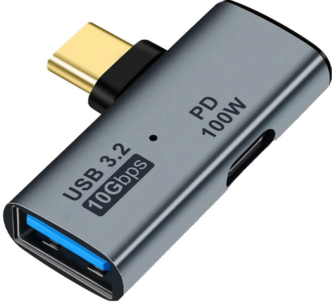 스페이스쉴드 시노어 100W USB 3.2 PD PPS 10Gbps USB A OTG & USB C 충전 데이터 젠더, 1개