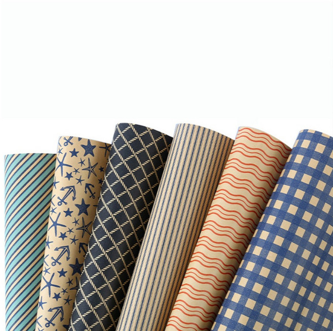Inp 復古海洋風禮品包裝紙 70 x 50 cm 6款組, 混合色, 1套
