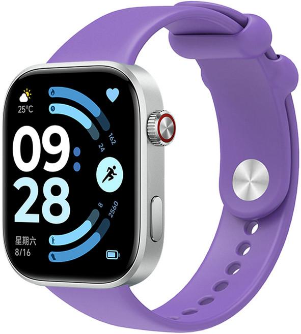 SPACE SHIELD 按扣式基本款矽膠錶帶, 薰衣草紫, 1個