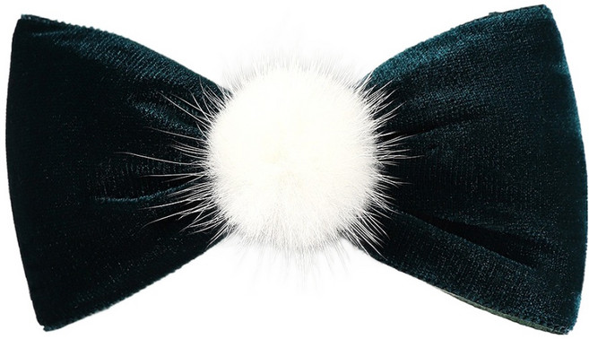 벨벳 밍크 리본 집게핀