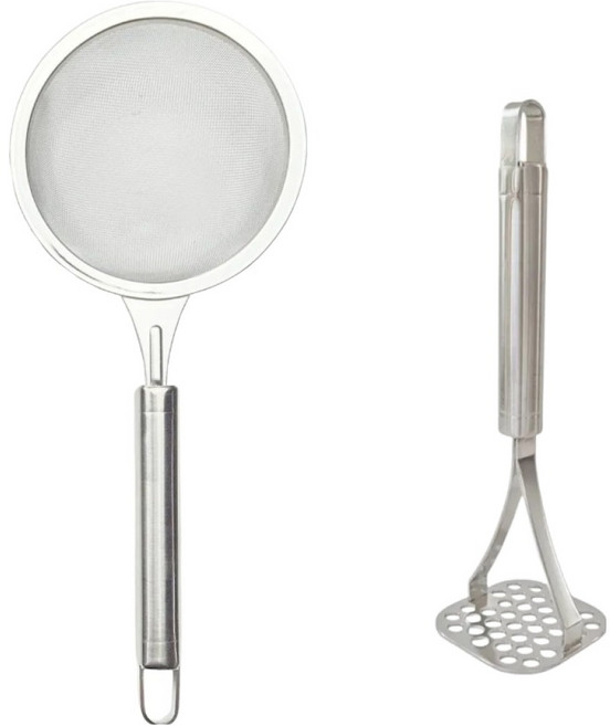 키친블루밍 무연마제 스텐 304 이유식 조리도구 채망 + 대형매셔, 1세트