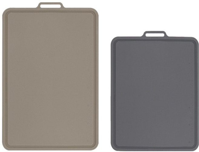 실리콘스토리 항균 실리콘 플래티넘 양면 도마 중 + 소 세트, 1세트, 그레이 + 차콜