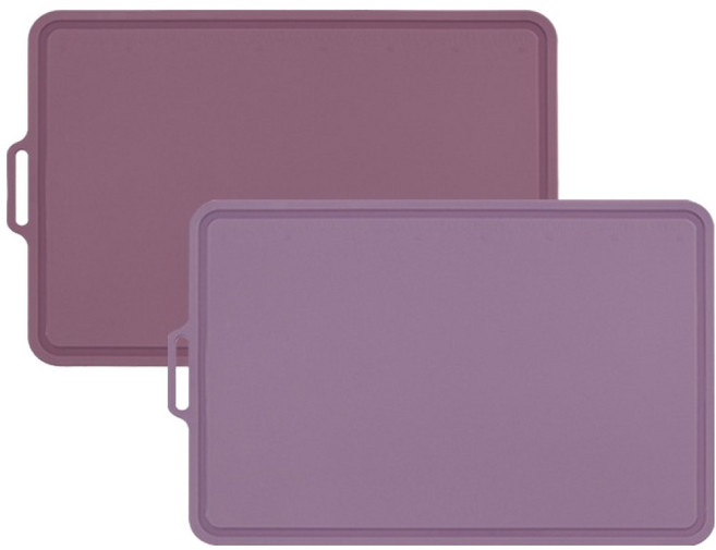 실리콘스토리 항균 실리콘 플래티넘 양면 도마 중형 2종 세트, 1세트, 라벤더퍼플 + 바이올렛
