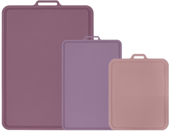 실리콘스토리 항균 실리콘 플래티넘 양면 도마 대 + 중 + 소 세트, 1세트, 바이올렛 + 라벤더퍼플 + 핑크