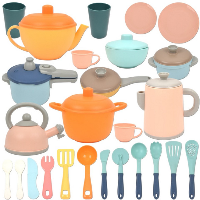 퍼스트쉐프 소프트 쿠커 주방 소꿉놀이 26p 세트 hg-9035, 혼합색상, 1세트