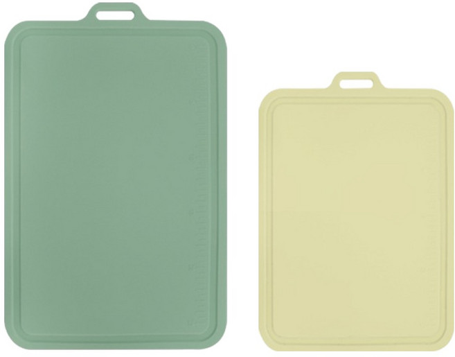 실리콘스토리 항균 실리콘 플래티넘 양면 도마 중 + 소 세트, 1세트, 민트 + 그린