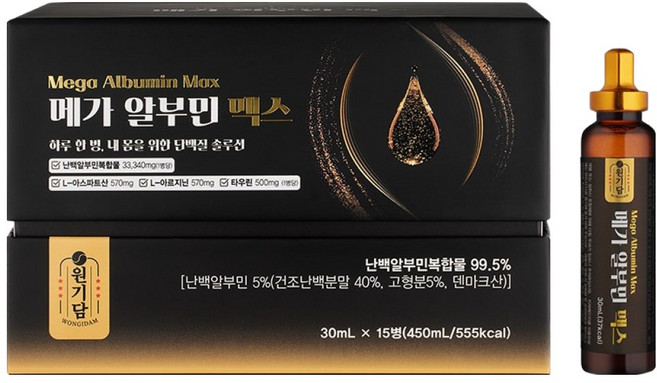 원기담 메가 알부민 맥스 15p + 쇼핑백, 1개, 450ml