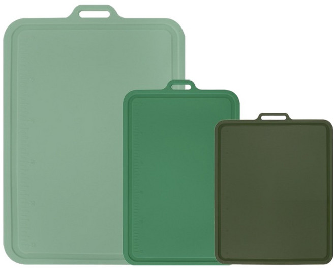 실리콘스토리 항균 실리콘 플래티넘 양면 도마 대 + 중 + 소 세트, 1세트, 민트 + 파스텔그린 + 올리브카키