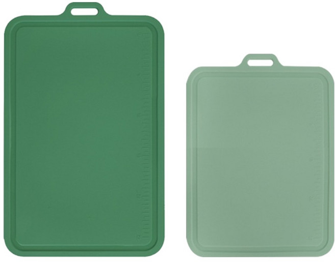 실리콘스토리 항균 실리콘 플래티넘 양면 도마 중 + 소 세트, 1세트, 파스텔그린 + 민트