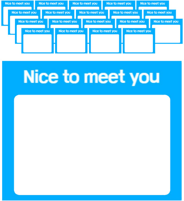 붙이는 스티커 명찰 20p, 1개, 파랑