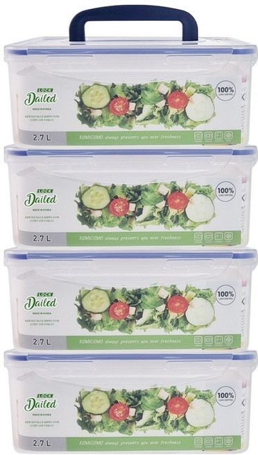 데일드 투명한 김치통, 2.7L, 4개