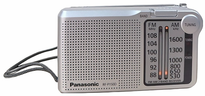 Panasonic 台灣公司貨 口袋型二波段收音機, 銀色, RF-P150D
